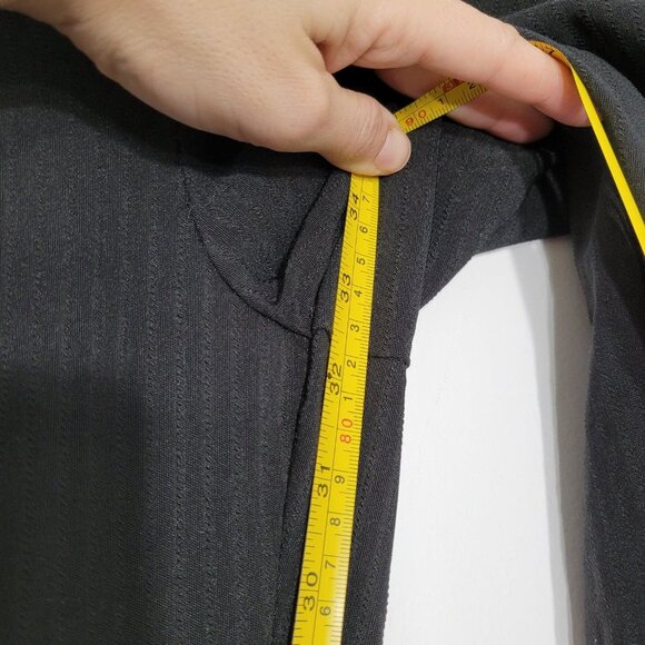 Vintage Liquid Women's 90s Black Flat Front Y2K Striped Flare Leg Pants Size 7 - Picture 8 of 8